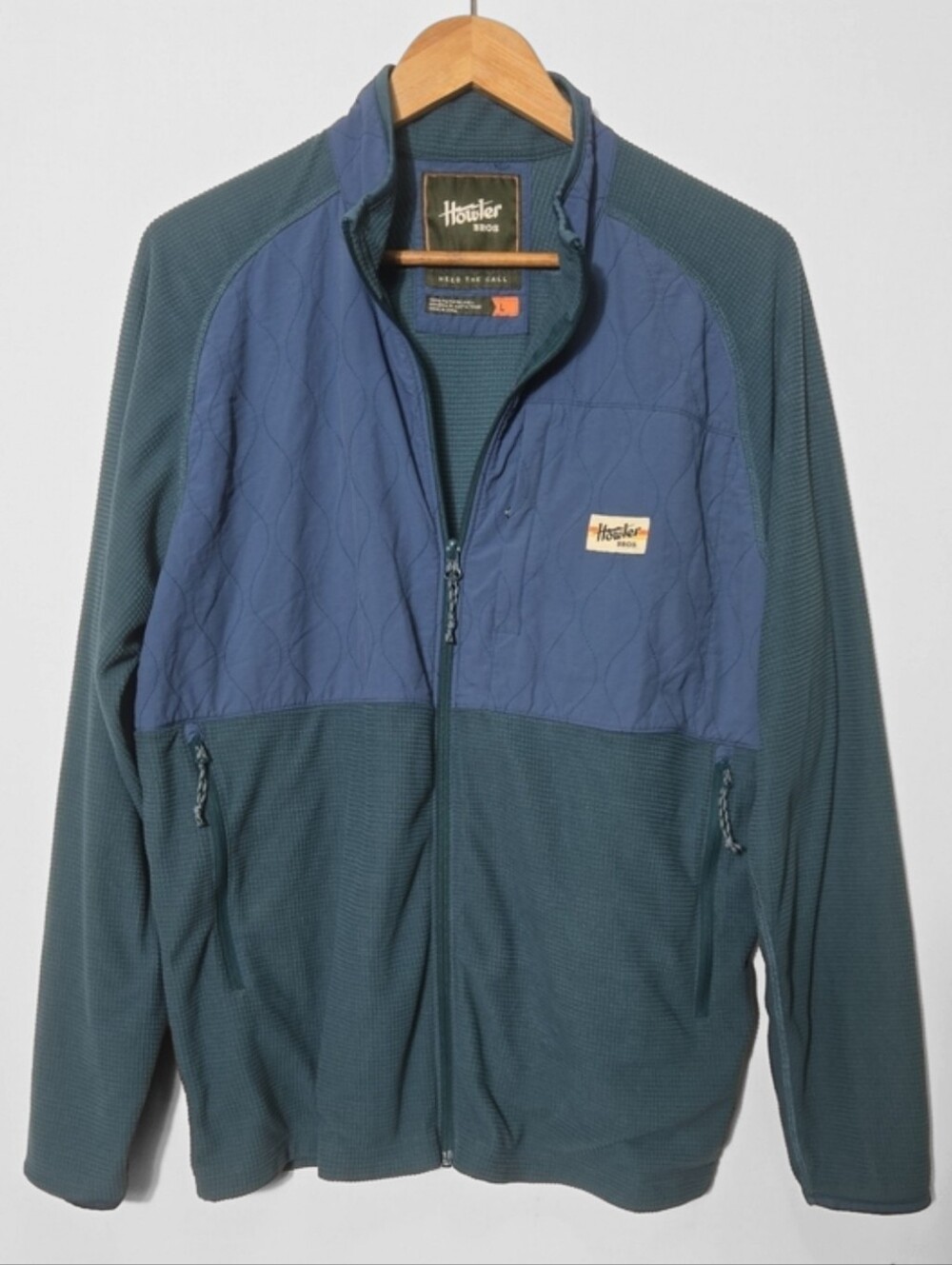 Howler Bros Talisman Grid Fleece Jacket Mens L Teal Fishing Outdoor Gorpcore
